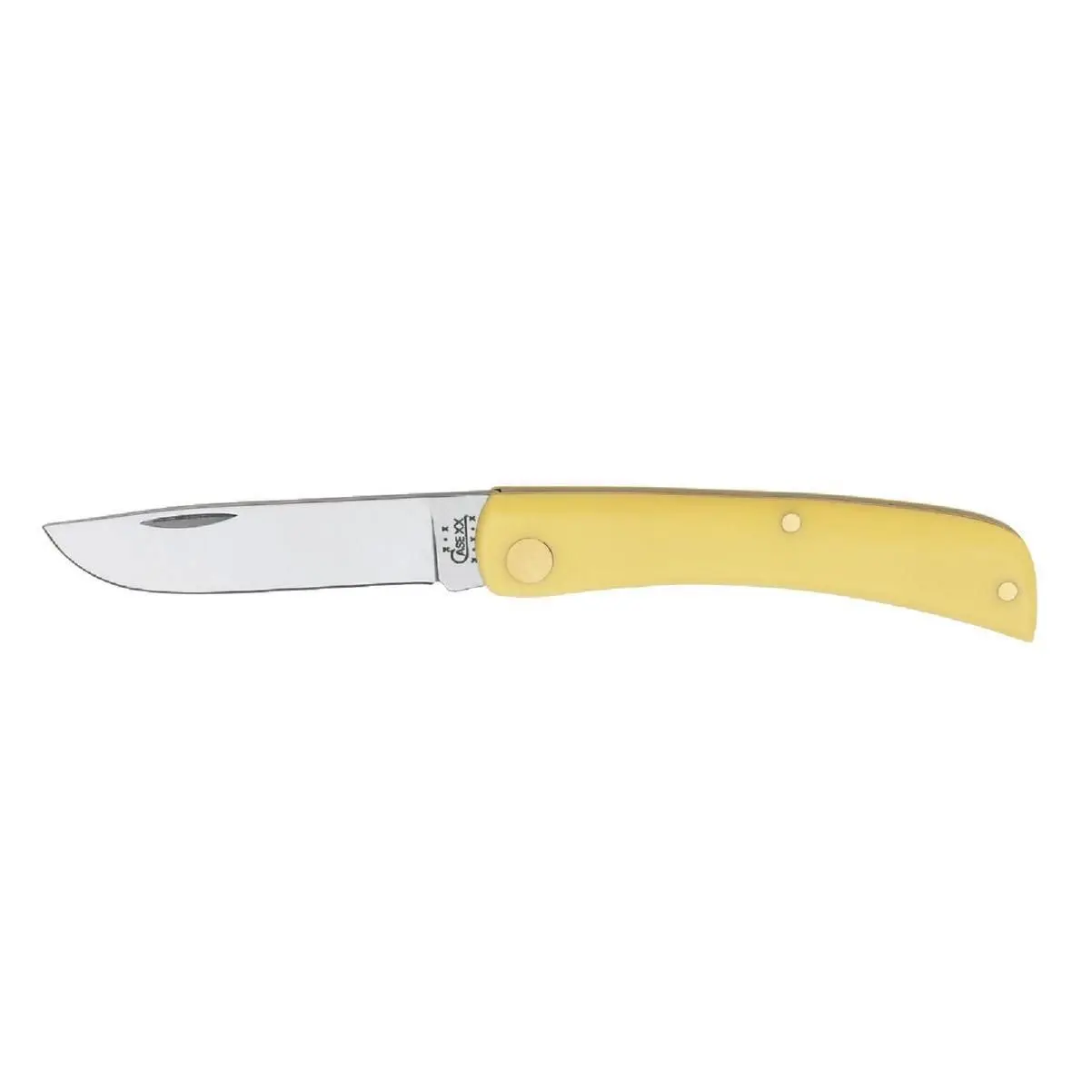 Case 00032 Sod Buster Jr. Pocket Knife, Yellow/chrome Vanadium Skinner Blade, 3-5/8-in. Length Closed