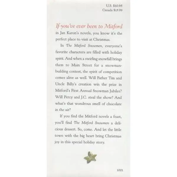 USED-The Mitford Snowmen: A Christmas Story by Jan Karon (Hardcover)