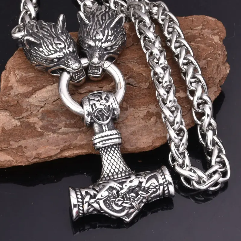 Silver Wolf Head+Silver New Hammer Penda