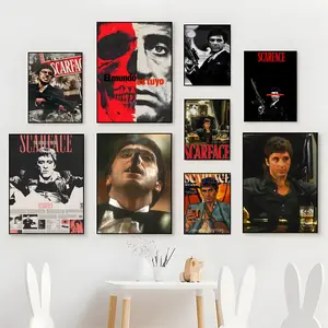 Top gangster classic movie scar face iconic character poster, collector mural Print poster, Classic Prints, living room bedroom, coffee shop, bar corridor wall decoration and gifts
