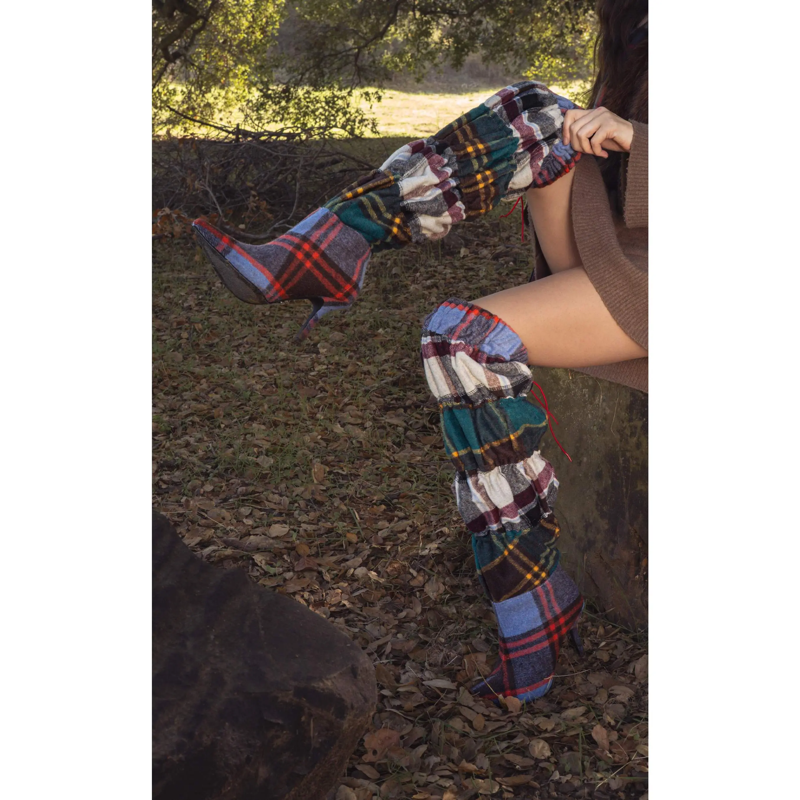 ELODIE-PLAIDMULTI STILETTO BOOT