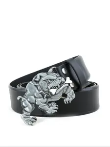 New Vintage Western Cowboy Bull Dog Animal Belt, Men's Mid-Youth Leather Belt, Casual Trendy Fashion Wear-Resistant Buckle Waistband, Western Concho Belts