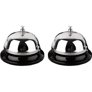 Call Bell 2 Packs 3.3 Inch Diameter with Metal Anti-Rust Construction, Desk Bell for Hotels, Schools, Restaurants, Reception Areas, Hospitals, Warehouses()
