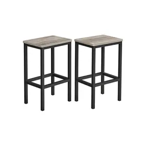 VASAGLE Set of 2 Bar Chairs with Footrest