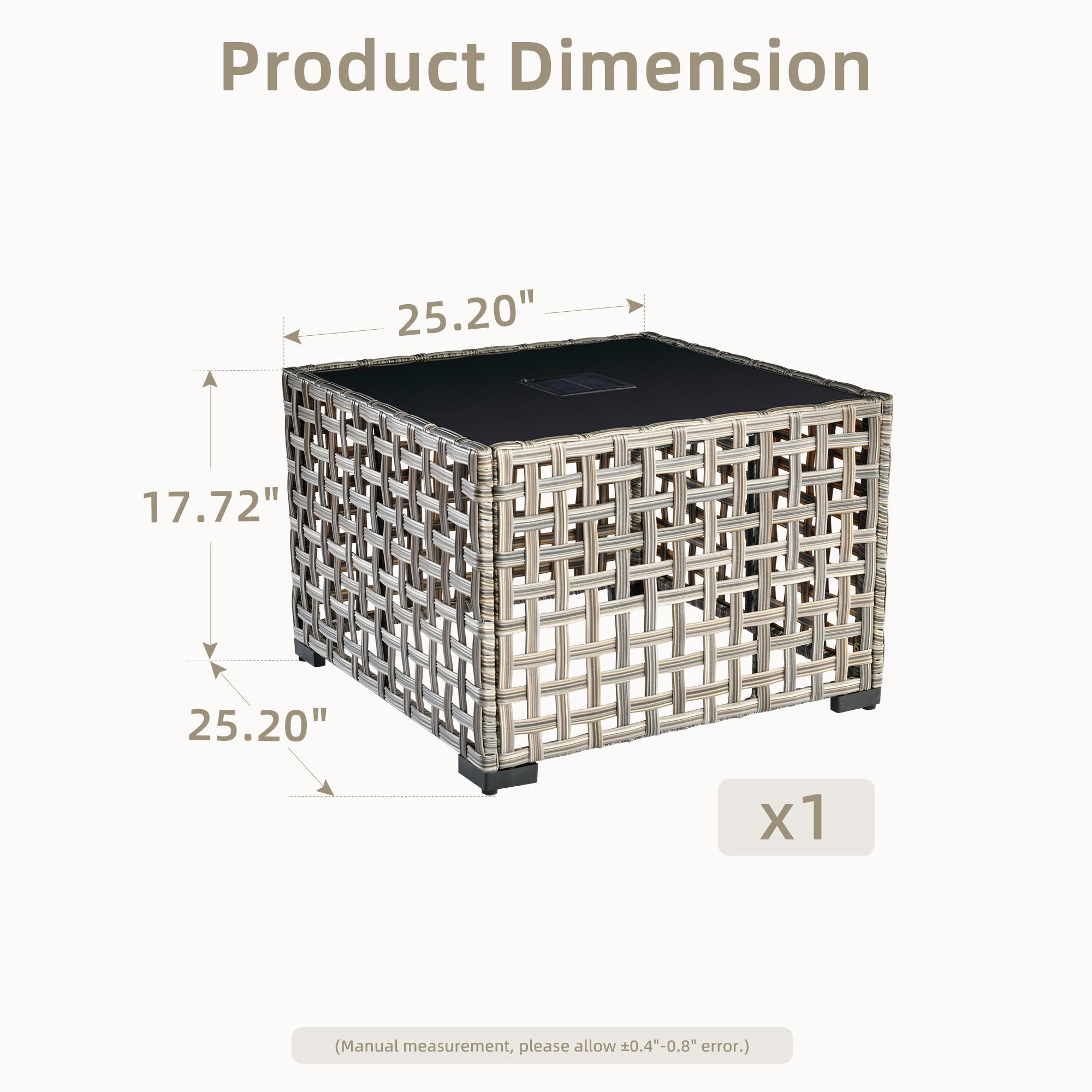 【StockUp Sale】Ovios 15ft Double-Sided Patio Solar Lights Umbrella with Coffee Table , Outdoor Large Umbrellas with Crank Handle and 36 LED Lights, Rectangular Market Umbrella with Base Included for Deck Pool Shade