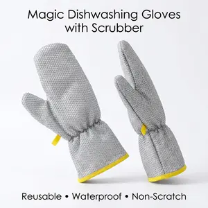 Multifunctional Wire Dishwashing Gloves,Steel Wire Insulated Waterproof and Guards Kitchen Cleaning Gloves for Scrubs & Cleans Dishes,Sinks,Counters,Stove Tops,Easy Rinsing