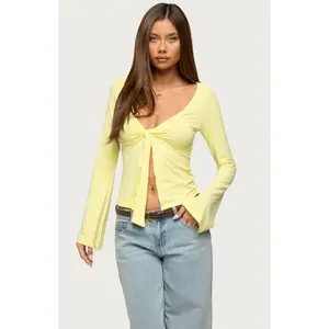 Edikted Women's Scarlette Tie Front Top