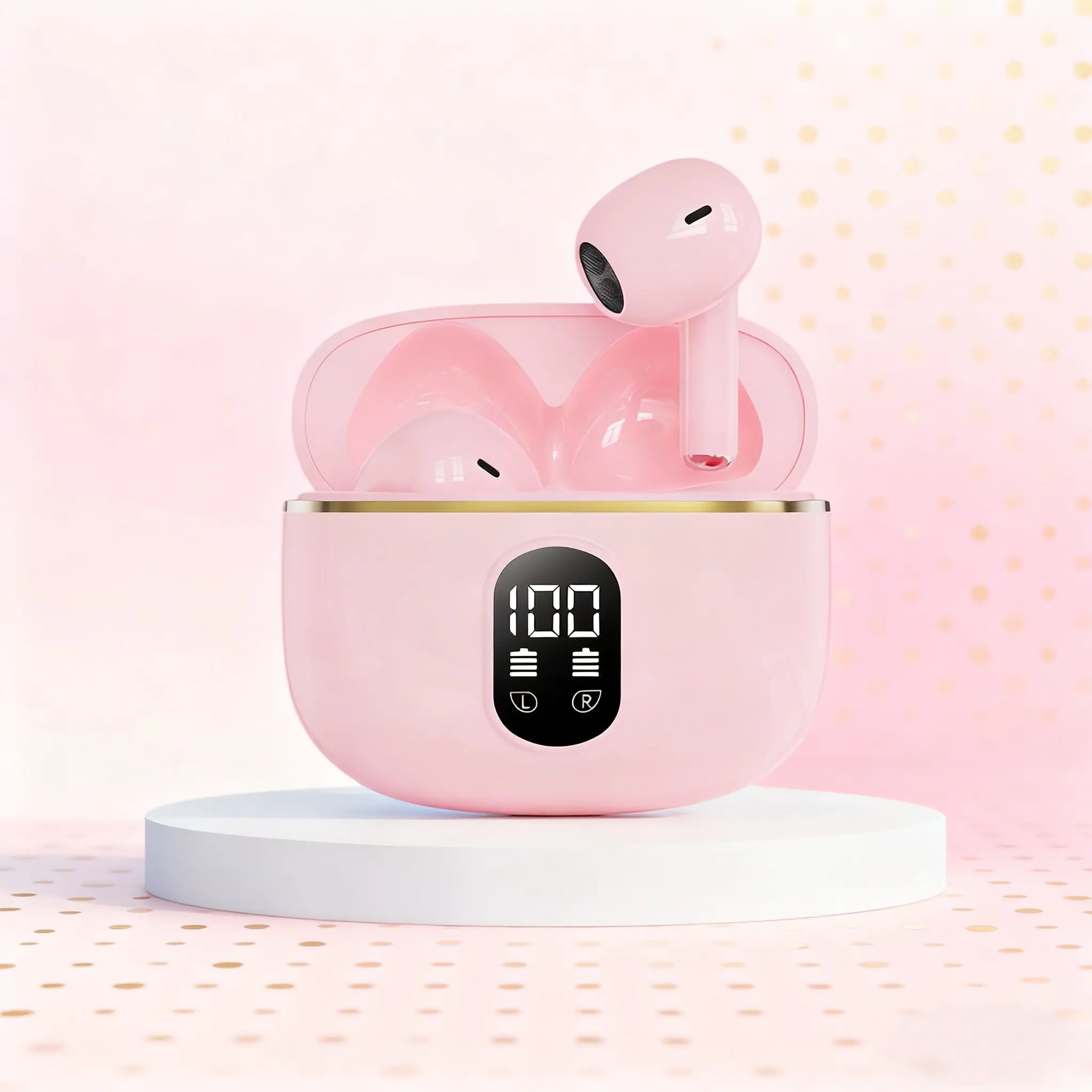 Wireless Music Earphones, TWS Noise Cancelation Wireless Headphones, In-ear Design Earphone with LED Display, Noise Cancelling Headphone with Mic for Sports Gaming, Traveling, Lightweight True Wireless Earbuds, Electronic Headset, Noise Reduction Earbuds