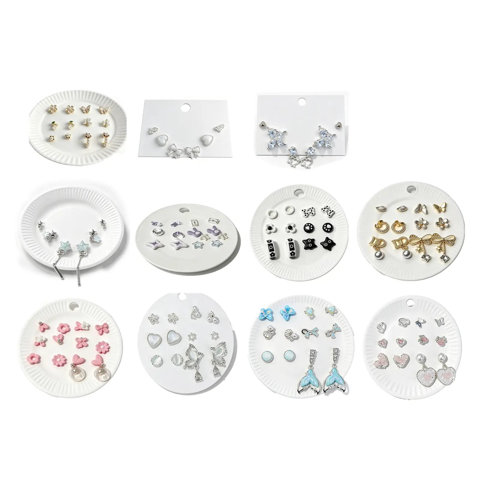 11Sets Diverse Coquette Style Earring Pack, Hypoallergenic Bow Star Heart Pearl Dangle Stud Earrings for Women Daily Wear for Birthday &Valentine’s Gift