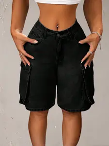 Women's American Style Mid-Waist Casual Street Vintage Workwear Streetwear Jeans Pants, Retro Fashion Womenswear Denim Bottoms for Everyday Wear