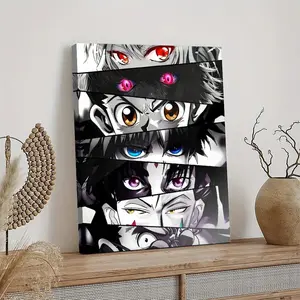 Anime Figure Eye Painting Wall Decor Art, Waterproof Canvas Poster, Artistic Poster for Bathroom, Bedroom, Kitchen and Living Room, and A Perfect Gift for Home Cartoon Eye Print Decoration