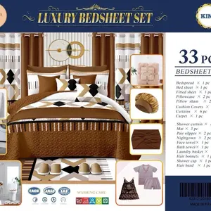 Luxury 33 Pieces Bedsheets Sets with Assorted Colors and Designs