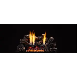 212 MAIN 24 In. Cast Iron Glow Natural Gas Getter Burner, 37000 BTU Heat Output, Manual Variable Flame Height Control, Remote Ready, Vent Free Moxie/Charisma Gas Log Set Accessory for Decorated Fireplace Decor