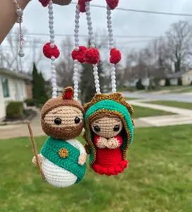 Virgencita / San Juditas Crochet Car Charm