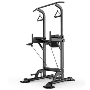 Power Tower Pull Up Dip Station Assistive Trainer Multi-Function Home Gym Strength Training Fitness Equipment Capacity and Adjustable Height
