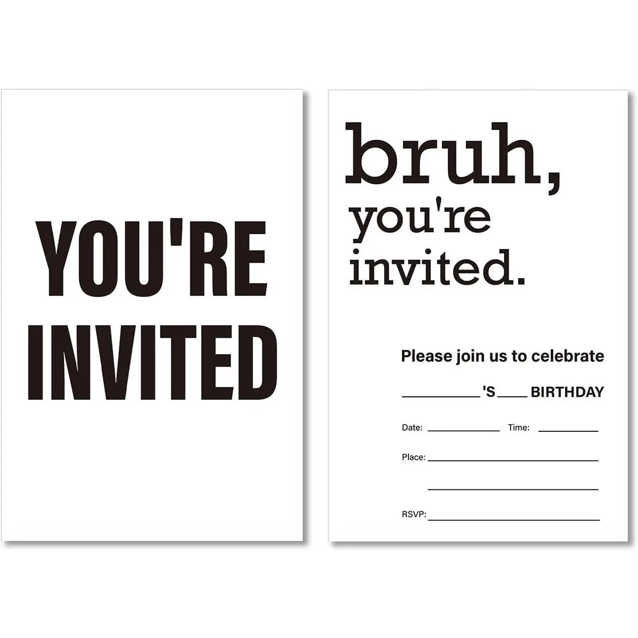 Soiceu Teen Boy Birthday Invitations with Envelopes Set of 20 You're Invited Birthday Party Invites Fill in Blank