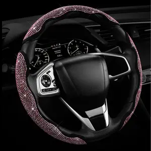 Bling Diamond Car Steering Wheel Cover - Universal Fit, Sparkling Anti-Slip Automotive Interior Accessory for Women & Car Enthusiasts