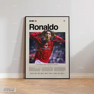 Cristiano Ronaldo Poster, Ronaldo Manchester United Wall Art, Ronaldo Print, Manchester United Ronaldo Decor, Ronaldo Fan Gift Idea