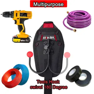 Starjiff Electric Hammer Drill Holder, Modular Design, Universal Impact Drill Angle Grinder, Dual Hooks + Safety Rope, High Altitude Work,Plumber decoration site