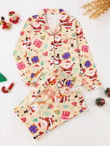 【clearance sale】Comfortable Long Sleeve Pajamas Soft Breathable Fabric Classic Style Machine Washable for Home Sleeping Lounging