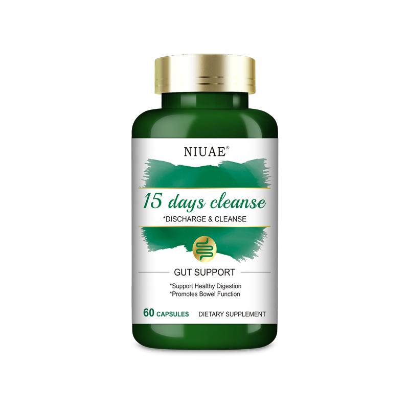 NIUAE 15-Day Cleanse Capsules – Advanced Colon Support with Senna, Cascara Sagrada & Psyllium Husk, 30 Non-GMO Capsules!