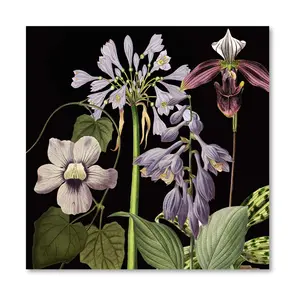 Courtside Market Dusty Plum Botanical I 16x16 C anvas Wall Art