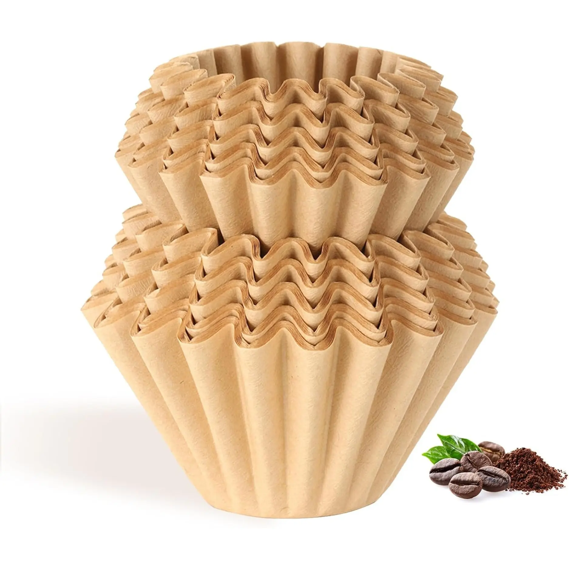 100 Count Unbleached Coffee Filters, Small Coffee Travel Brewer, 4-5 Cup Natural Basket Coffee Filter Paper for 5 Cup Coffee Maker,  Single Serve Coffee Pot