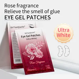 1 Pairs U-Shaped Hydrogel Eye Pads for Lash Extensions – Ultra-White, Rose-Scented, Ultra-Thin & Anti-Allergic Under Eye Gel Patches – Professional Eyelash Extension Supplies by ShiTianQianYe