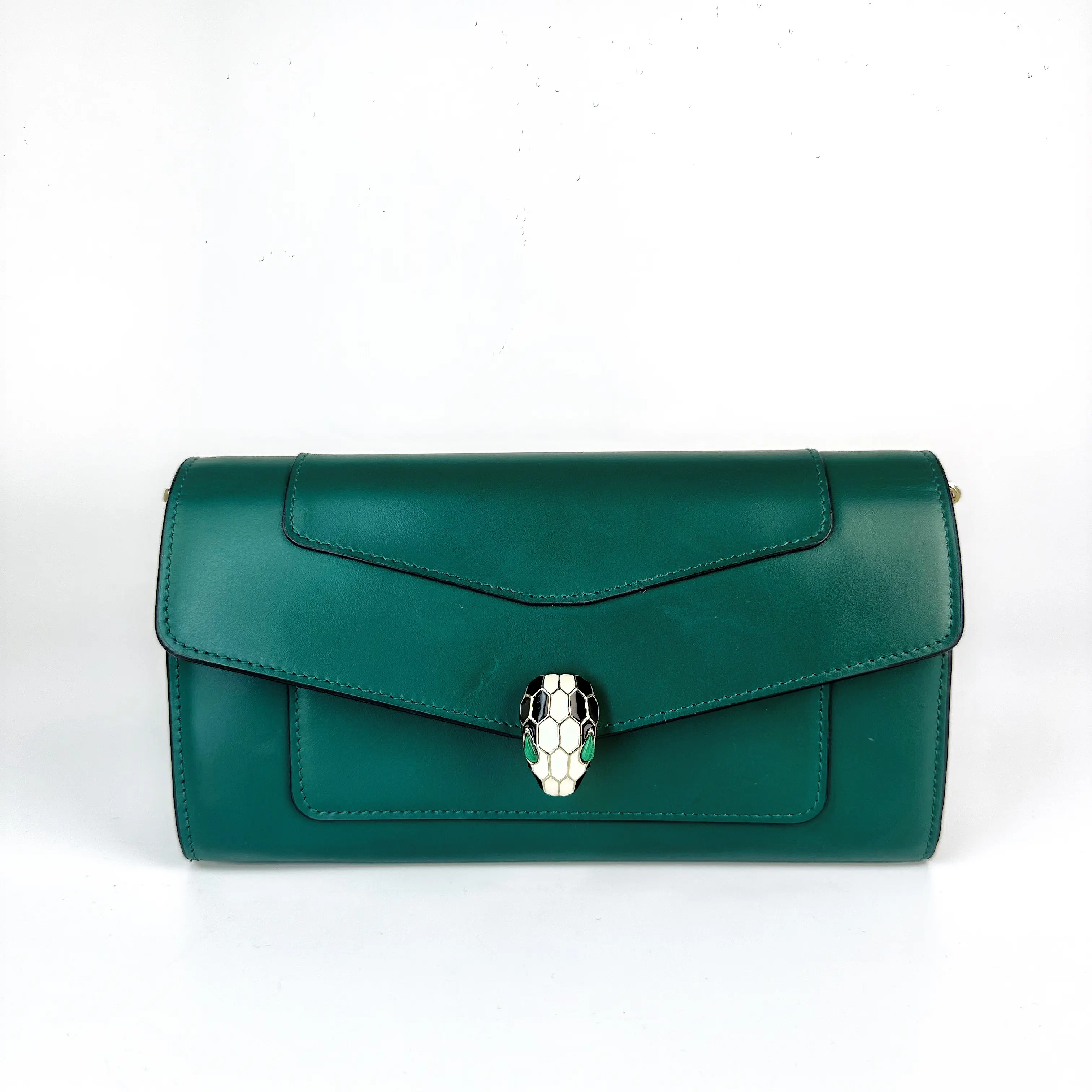 Pre-owned Bvlgari Serpenti Forever Series Leather Chain Messenger Bag, Final Sale【387】, Messenger Bags