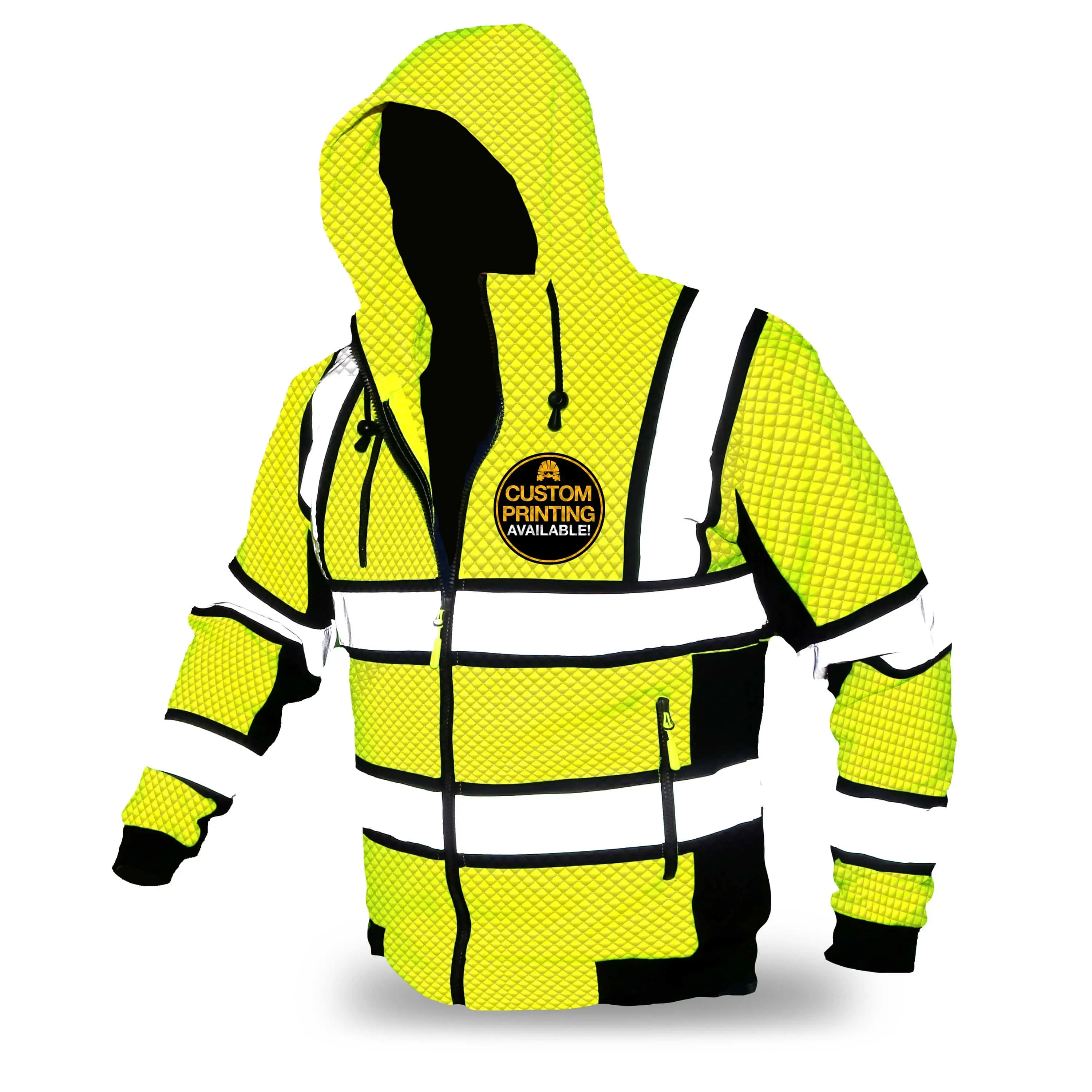 KwikSafety SAGE Safety Hoodie (PREMIUM QUILTED STITCHING) Class 3 ANSI Tested OSHA Compliant Hi Vis Reflective - Model No.: KS5505