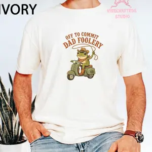 Off to Commit Dad Foolery Shirt, Funny Frog Dad Tee, Humorous Daddy Shirt, Cute Frog Graphic, Fathers Day Gift
