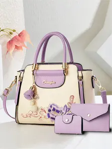 Classic and versatile ladies' fashionable handbag with embroidered national style; perfect for cross-body carry