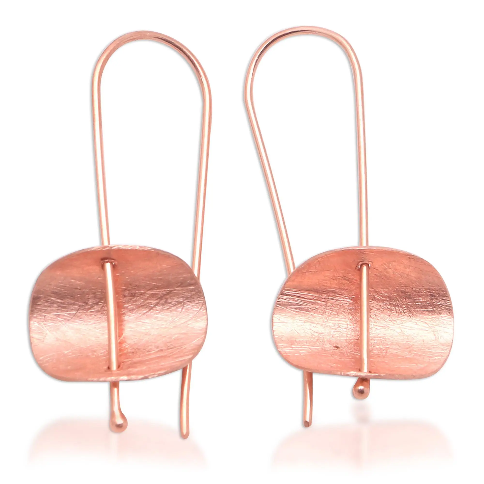NOVICA Handmade .925 Sterling Silver Drop Earrings | 18k Rose Gold Plated | Modern Indonesian Jewelry | 'Urban Minimalism' | 1.3" L x 0.8" W x 0.2" D