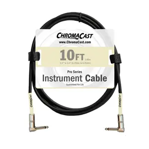 ChromaCast Pro Series Instrument Cable, Angle - Angle, Vanilla, 10 foot | USA Lifetime Guarantee