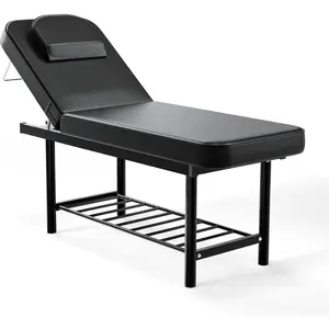 OmySalon Massage Table, Heavy Duty Treatment Bed, Adjustable Height & Backrest Facial Bed for Professional Physical Therapy Salon (Manual)