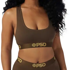 PSD Womens Cocoa Racerback Sports Bra - Cute and Comfortable Premium Modal Fabric