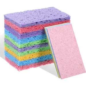 15 count Kitchen Sponges,  Compressed Cellulose Sponge for Dishes Cleaning Cleaning Scrub Colored Sponge Non Scratch  Dish Sponges for Kitchen Bathroom , Funny Cut-Outs DIY