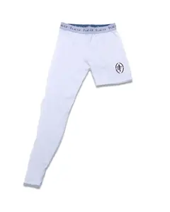 FLAG-UP Women's Single Leg Compression Tights- White, Athletic Tights For Flag Football