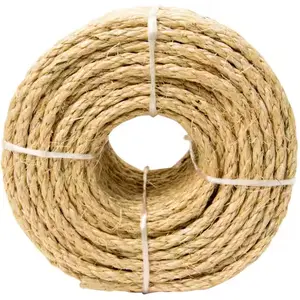 3/8 50ft Twisted Sisal Rope Natural Color for Crafts Gardening Cat Scratching Post Repair Eco-Friendly Durable Versatile