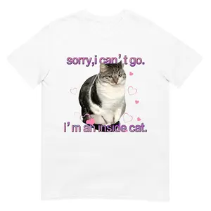 I'm an Inside Cat Y2k Funny Tee for Men and Women, Unhinged Graphic Tees, Funny Sweatshirt Exchange, Shortsleeve, Seamless,summervibes