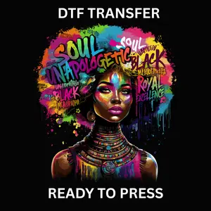 Colorful Black Girl Art - Color DTF Transfer - Ready to Press - DTF T-shirt Transfer