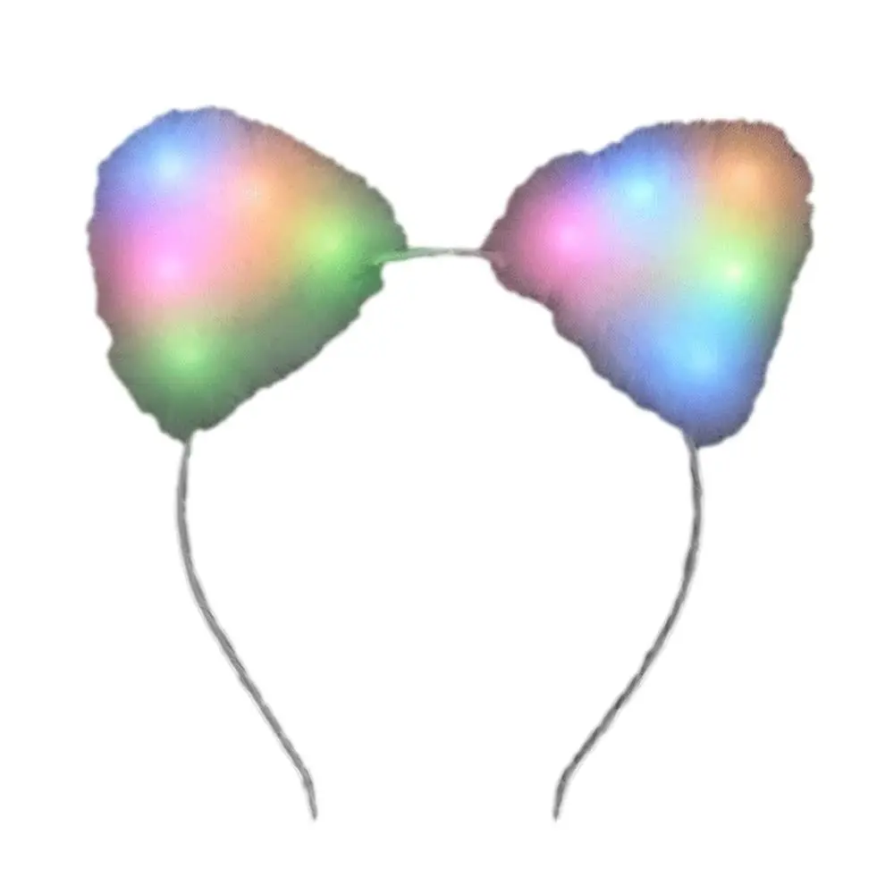 212 MAIN Basic Multi-Color LED Soft Cat Ear Headband - 1 Size, Unisex Fit (Festive & Party Supplies, Party Gift Accessory), One Size