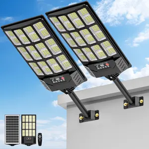 2Pack Solar Street Light Outdoor Waterproof,6500K 320° Wide Angle Solar Flood Light, LED Parking Light with Motion Sensor and Remote Control, Suitable for Street, Parking lot