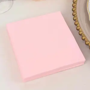 50-Pack Paper Beverage Napkins 2 Ply Pink 5"x5" - Soft Disposable Cocktail Napkins 18GSM