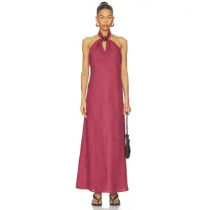 FAITHFULL Lourdes Maxi Dress in Rhubarb