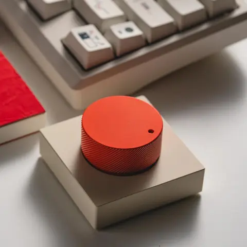 Peakzooc CNC Aluminum Tactile Rotatable Desktop Control Knob - Universal Controller, Type-C Connection, Multifunction Dial, Volume+Brightness Adjustment, Luxurious Minimalist PC Accessory for Creators, Desk Setup Essential for Music Lovers