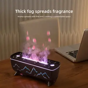 Remote control simulation flame aromatherapy machine desktop ultrasonic double spray humidifier home fragrance sprayer fireplace  machine Mist