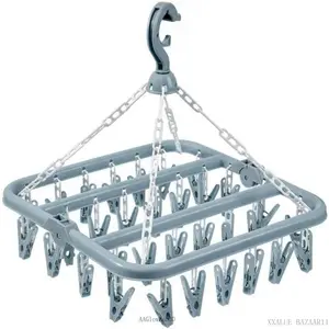 Clothes Drying Hanger with 32 Clips and Drip Foldable Hanging RackAAGlowHub30XXALUE BAZAAR11