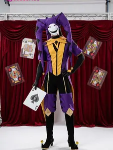 Freak Show Circus Jester Full CosplayHalloween Pierrot Harlequin Clown OutfitOtome Game Style
