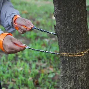 Portable Pocket Chainsaw, Compact Survival Hand Saw with Steel Rope Chain, Safety Belt, Storage Bag, Outdoor Camping Hiking